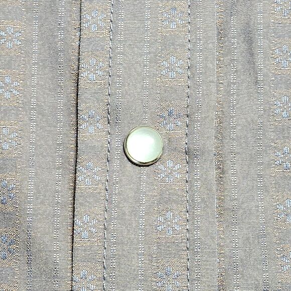 Roper Western Pearl Snap Shirt Adult XL Blue Gray Rodeo Mens Star Pattern Cowboy - Picture 7 of 13